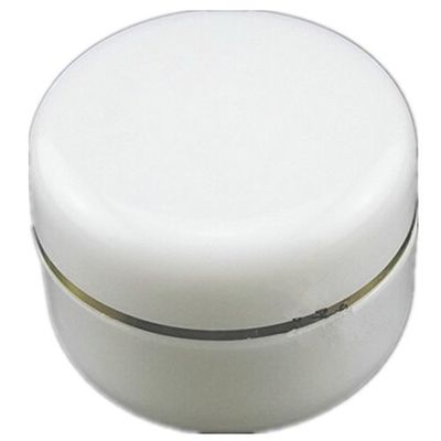 2oz New Empty White Plastic Jar with Golden Line Dome Lid Cosmetic Containers 20 pk Mini Jar