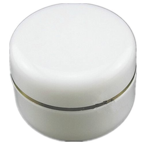 2oz New Empty White Plastic Jar with Golden Line Dome Lid Cosmetic Containers 20 pk Mini Jar