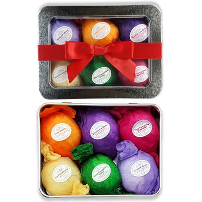 Bath Bomb Gift Set USA - 6 Vegan Essential Oil Natural Fun Fizzies Spa Kit. Organic Shea/Cocoa Soothe Dry Skin. Luxury Gift for Valentine, Women, Mom, Teen Girl, Birthdays. Add to Tub Tea or Baskets