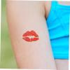 6pcs Lip Stickers, Perforated Self Adhesive Kisses Sticker,Red Lips Temporary Stickers Water-Proof Face Body Stickers view 4