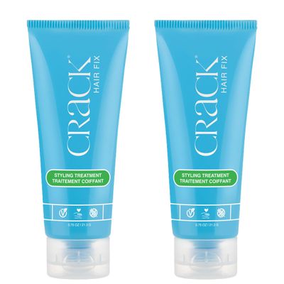 Crack HAIR FIX Trial and Travel Size Styling Creme - Multi-Tasking, Anti-Frizz, Leave-In Styling Aid With Protection from Humidity, Chlorine, Heat Treatments & Sun (.75 oz - PACK OF TWO)