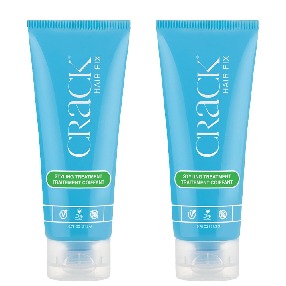 Crack HAIR FIX Trial and Travel Size Styling Creme - Multi-Tasking, Anti-Frizz, Leave-In Styling Aid With Protection from Humidity, Chlorine, Heat Treatments & Sun (.75 oz - PACK OF TWO)