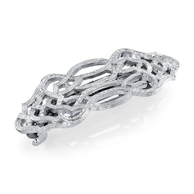 1928 Jewelry Filigree Art Deco Inspired 2.75 Inch Hair Barrette Clip For Women, (1 Pcs)