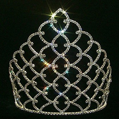 10" Traditional Rhinestone Crown - Silver #11185S