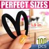 100 Pcs Soft Black Hair Ties Bulk  1.9" Seamless Cotton Ponytail Holders, Small Black Elastic Hair Ties No Damage, Breathable & Gentle to Wear  Elasticity & Strength, Reliable & Strong Hold view 2