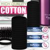 100 Pcs Soft Black Hair Ties Bulk  1.9" Seamless Cotton Ponytail Holders, Small Black Elastic Hair Ties No Damage, Breathable & Gentle to Wear  Elasticity & Strength, Reliable & Strong Hold view 3