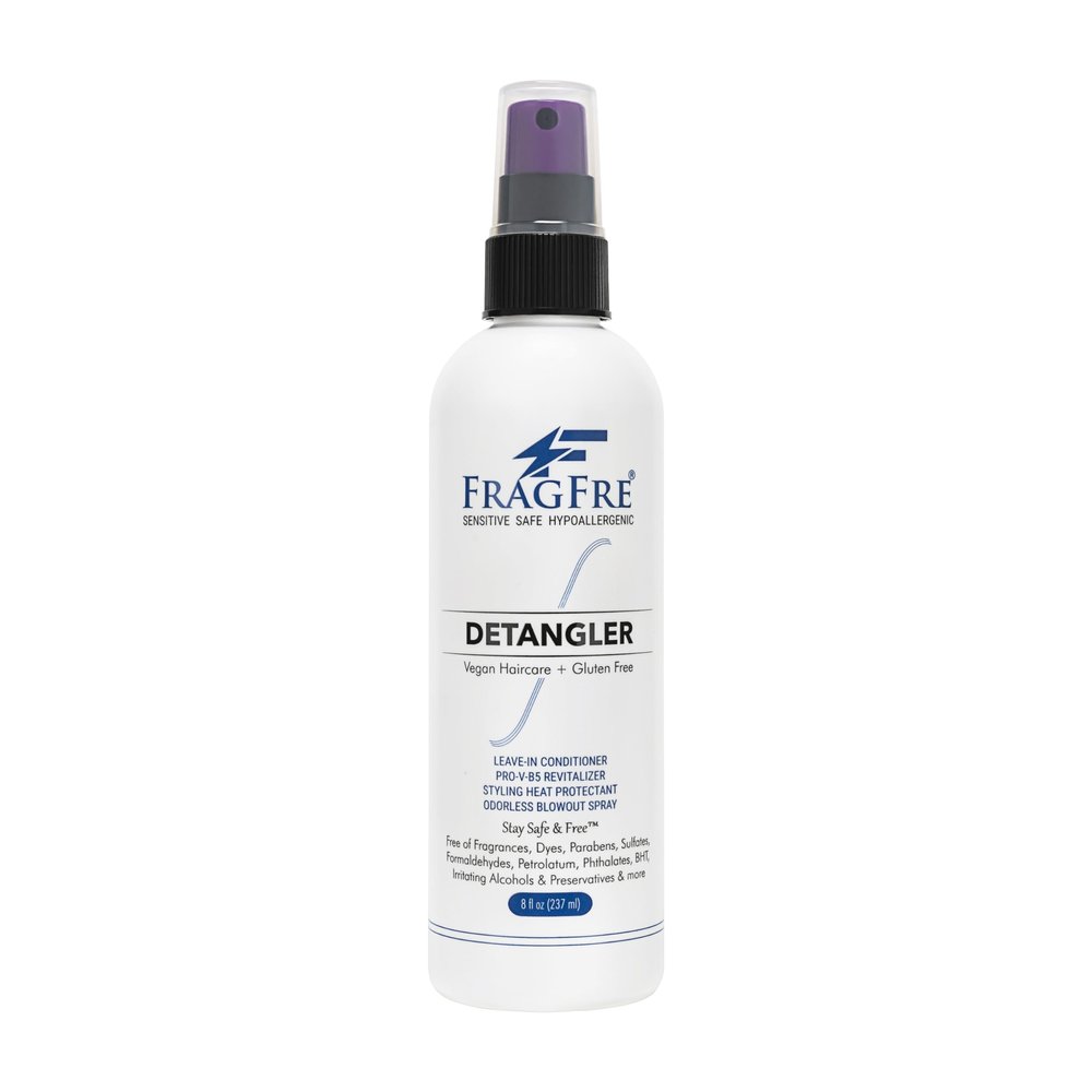 FRAGFRE Hair Detangler Spray, 8 oz - Leave in Conditioner for Sensitive Skin and Scalp - Styling Heat Protectant Spray - Gluten Free Vegan Cruelty Free