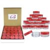 (100 Pieces Jars + Lid) Beauticom 3G/3ML Round Clear Jars with RED Screw Cap Lids for Scrubs, Oils, Toner, Salves, Creams, Lotions, Makeup Samples, Lip Balms - BPA Free view 1
