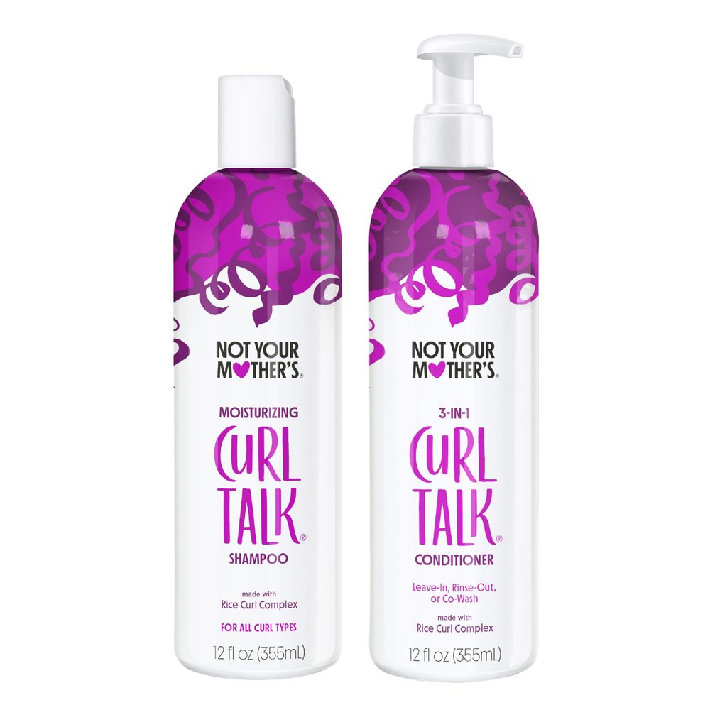 Not Your Mother's Curl Talk Shampoo and Conditioner (2-Pack) - 12 fl oz Each - Cleanse, Hydrate, Moisturize, & Enhance Curls - Long-Lasting Frizz Control for All Curly Hair Types