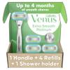 Gillette Venus Platinum Extra Smooth Metal Handle Women's Razor Handle + 4 Blade Refills, Pivoting Head and Ribbon of Moisture view 1