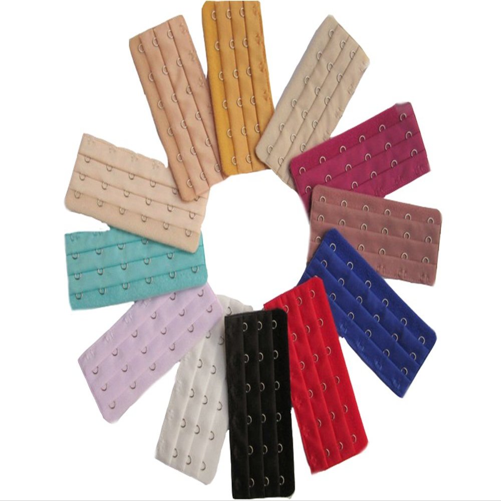 Ewanda store 10pcs Bra Extenders 6 Hooks 3 Rows Bra Strap Extensions for Women,Color in Random