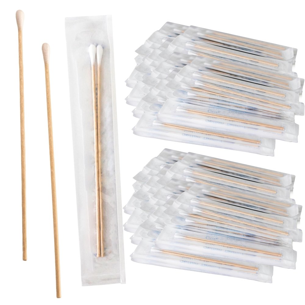 400 Sterile Cotton Tipped Applicators 6 - Long 6 inch Wooden Medical Cotton Tip Applicator Swabsticks with Shaft and Soft Swabs for Location Application, Cleaning, Crafts and More