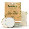 Bambaw Reusable Cotton Rounds for Face, 16 Rounds with 1 Bag for Laundry & Storage, Reusable Cotton Pads for Face, Soft & Exfoliating Eye Makeup Remover Pads view 1