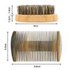 Beard Brush Kit Boar Bristle Brush and Sandalwood Comb with Storage Bag for Men, Fine & Coarse Teeth Dual Brush for Mustache Anti-Static view 2