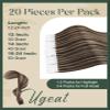 Ugeat Tape in Hair Extensions Human Hair Highlight Tape in Extensions Dark Brown Mix Caramel Blonde Highlights Hair Extension Tapes in for Women 14 Inch 20Pcs 40G view 4