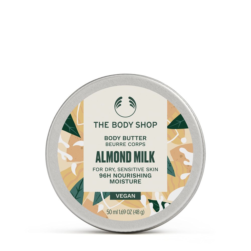 The Body Shop Almond Milk Body Butter  Hydrating & Moisturizing Skincare for Dry and Sensitive Skin  Vegan  1.7 oz