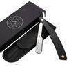 Best Shavette Straight Razor - Replaceable Blade Straight Razor, Metal Handle Shavette, No Stropping & Honing Needed, Great Starter Blade, Hygienic, Close Shave, Leather Case (Black) view 1