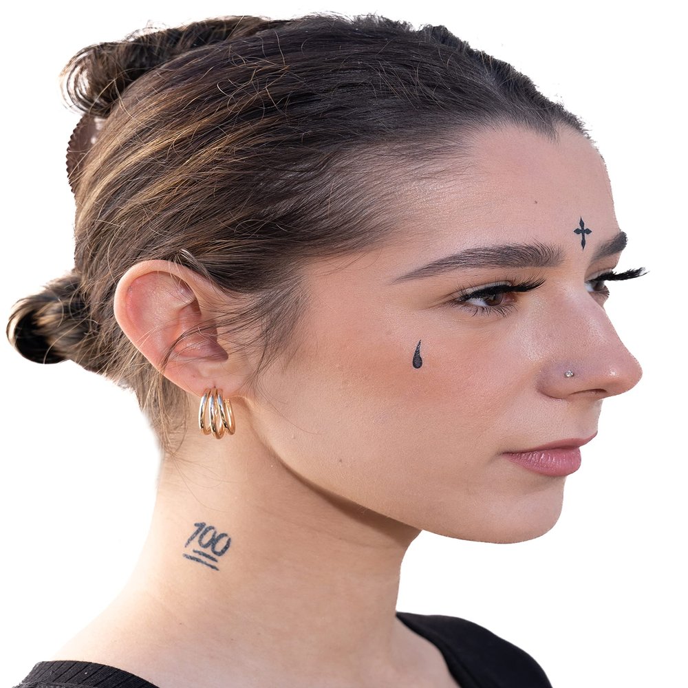 Thug Ink Temporary Tattoos  Volume I  10-Piece Set | Teardrop, Praying Hands, Cross & More | Water-Transfer Fake Tattoos for Face & Body  Classic OG Thug Life Collection