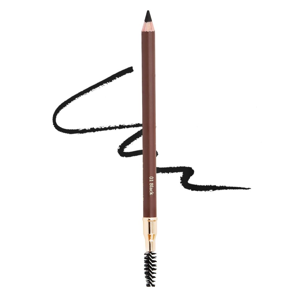 1 pcs Makeup Eyebrow Enhancer 12H Long Lasting Sweat &Waterproof Eyebrow Pencil Pen Dark Brown Eye Brow Pencil 5 Colors to Choose (1# Black)