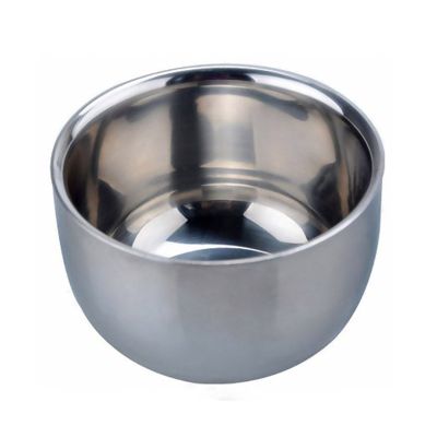 AnHua Men's Durable Shave Soap Cup Shinning Double Layer Stainless Steel Heat Insulation Smooth Shaving Mug Bowl