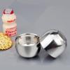 AnHua Men's Durable Shave Soap Cup Shinning Double Layer Stainless Steel Heat Insulation Smooth Shaving Mug Bowl view 3