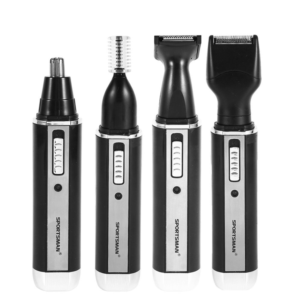 4 in 1 Rechargeable Hair Trimmer Electric Shaver 360 Degree Rotating Wet Dry Use with Vacuum Cleaning System for Nose Ear Beard Sideburn Eyebrow Underarms