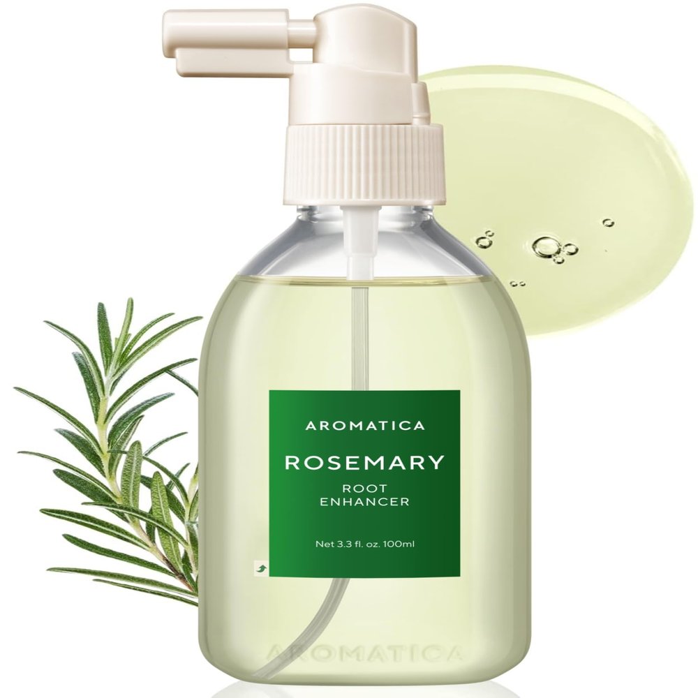 AROMATICA Root Enhancer Rosemary Water Spray for Hair Growth  Korean Hair Care Oil for Scalp Detox  Flaky & Itchy & Dry Scalp Treatment  Free from Sulfate, Silicone, and Paraben (3.38oz)