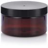 3 oz Amber PET Plastic Refillable Jar with Black Smooth Lid (6 pack) view 3