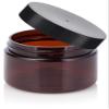 3 oz Amber PET Plastic Refillable Jar with Black Smooth Lid (6 pack) view 4