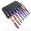 Set of 8 Piece Stainless Steel Multi Rainbow Color Eyelash ExtensionTweezers (A2ZSCILAB) view 1
