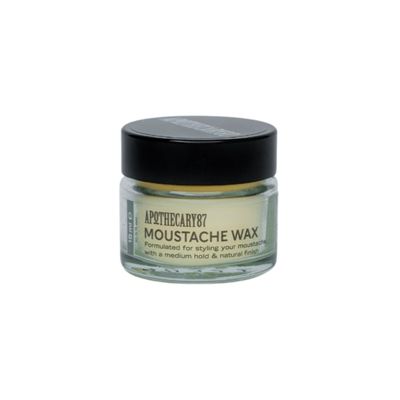 Apothecary 87 Moustache Wax | Premium Formulation With Plant Extracts | Natural Finish, Medium Hold, Medium Weight | Moustache Styling Wax | 15ml