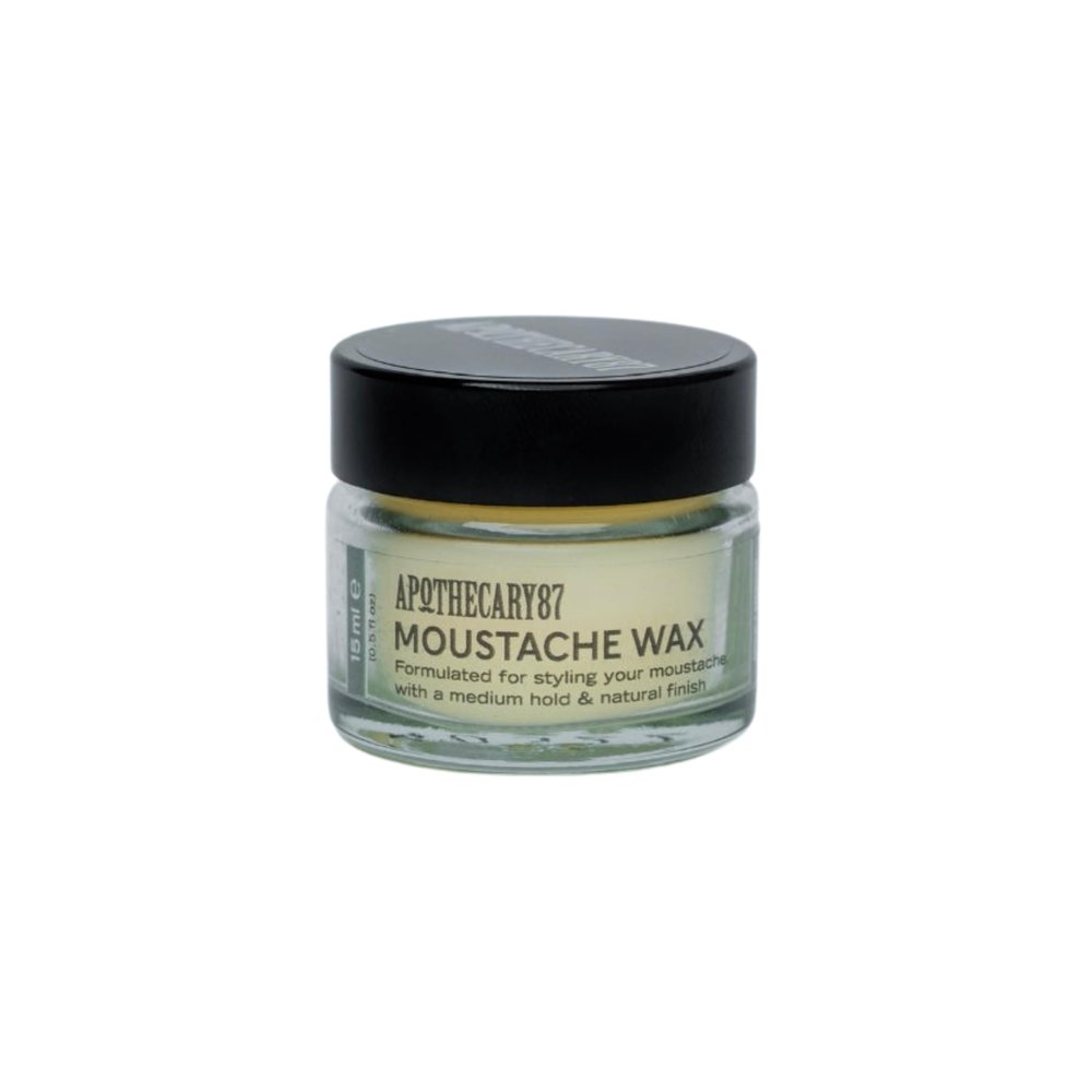 Apothecary 87 Moustache Wax | Premium Formulation With Plant Extracts | Natural Finish, Medium Hold, Medium Weight | Moustache Styling Wax | 15ml