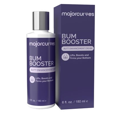 Major Curves Bum Booster Cream Butt Enhancement Cream for Women Natural Booty Lift & Firming with LipidMaxx, Wild Yam & Aloe Bigger, Rounder Bum in 2 Weeks 6 oz