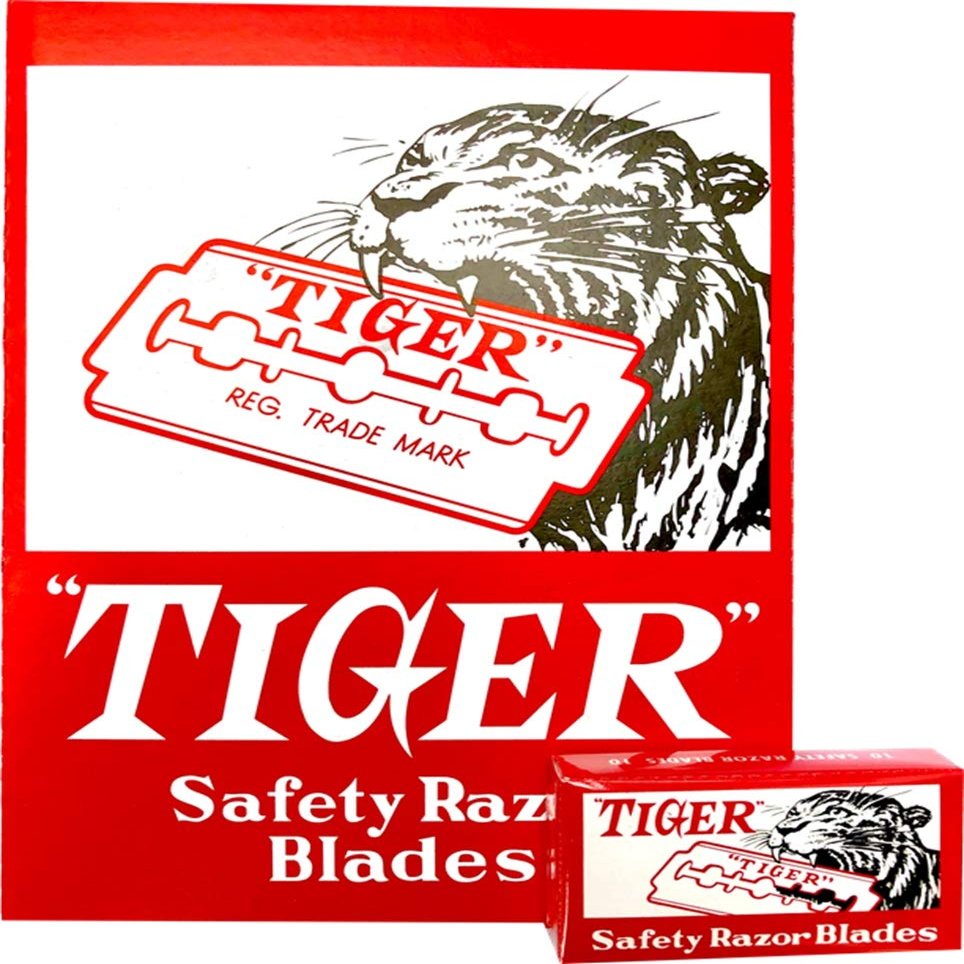 100 Tiger Carbon Double Edge Razor Blades