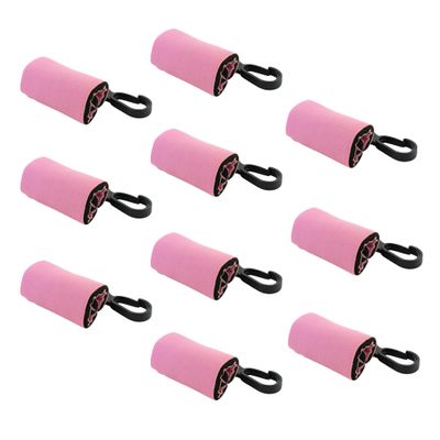 10 Clip-On Neoprene Pink Sleeve Lip Balm Holsters LIPSTICK HOLDER Key Chain