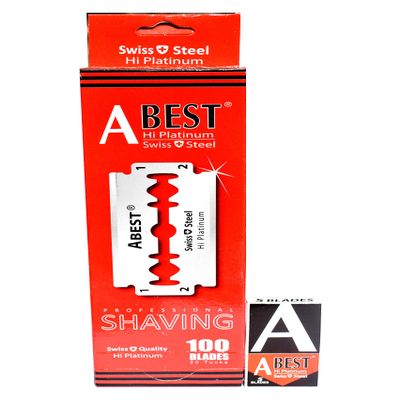 100 ABest Hi Platinum Double Edge Razor Blades For Safety Razor - Mens Safety Razor Blades For Shaving For Men For A Smooth And Clean Shave (1 Year Supply)