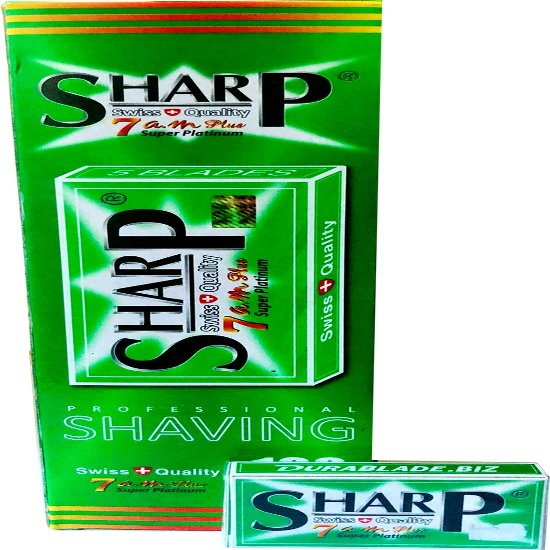 100 Sharp 7AM Super Platinum Double Edge Razor Blades For Safety Razor - Mens Safety Razor Blades For Shaving For Men For A Smooth And Clean Shave (1 Year Supply)