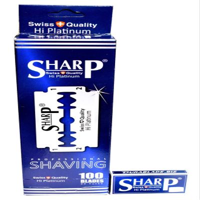 100 Sharp Hi Platinum Double Edge Razor Blades For Safety Razor - Mens Safety Razor Blades For Shaving For Men For A Smooth And Clean Shave (1 Year Supply)