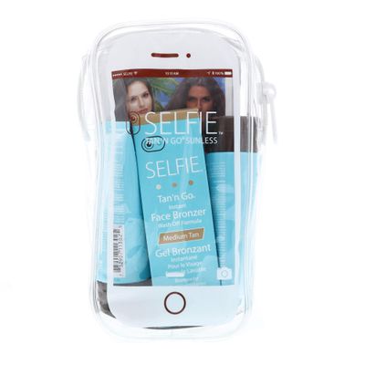 Selfie Tan'n Go Mini Travel Kit (Instant Face Bronzer 1 oz, Gradual Tanner 2 oz, 2 Hour Sunless Lotion 2 oz) Rich & Exotic Natural Looking Instant Tan For Body and Face & All Skin Types, 1 Kit Each