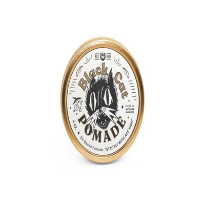 Ace High Black Cat Pomade, Firm Hold, High Shine, Oil Based, Hand Crafted, 4oz