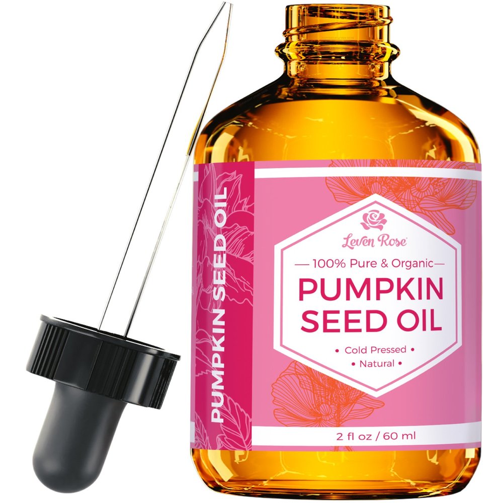 Leven Rose Pumpkin Seed Oil for Hair Growth 2 oz, 100% Pure Pumpkin Seeds Oil for Skin and Nails - Natural Pumpkin Seed Extract for Moisturizing Scalp, Dry and Rough Skin