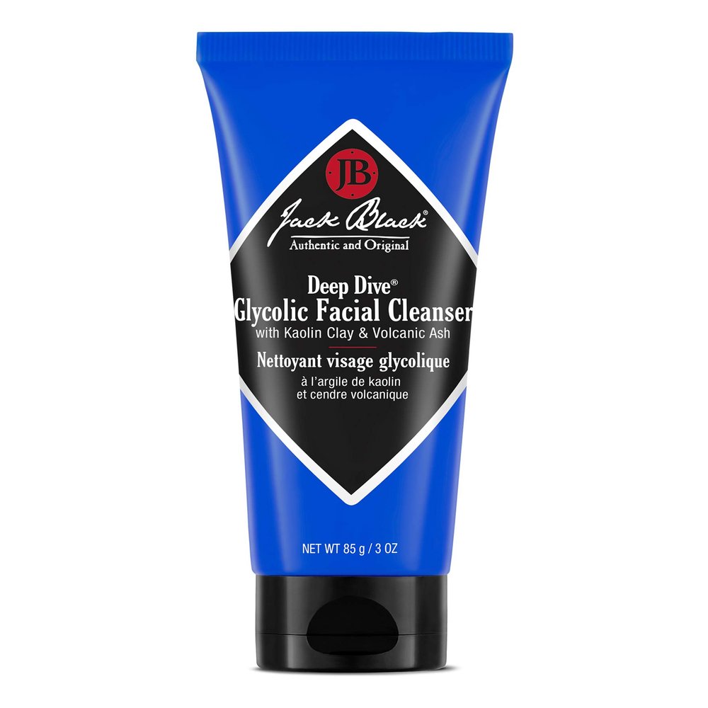 Jack Black Deep Dive Glycolic Facial Cleanser, Clay-Based Cleanser, 3 Fl Oz