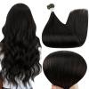 Full Shine U Tip Hair Extensions Human Hair, 1B Natural Black 16 Inch 50G view 1
