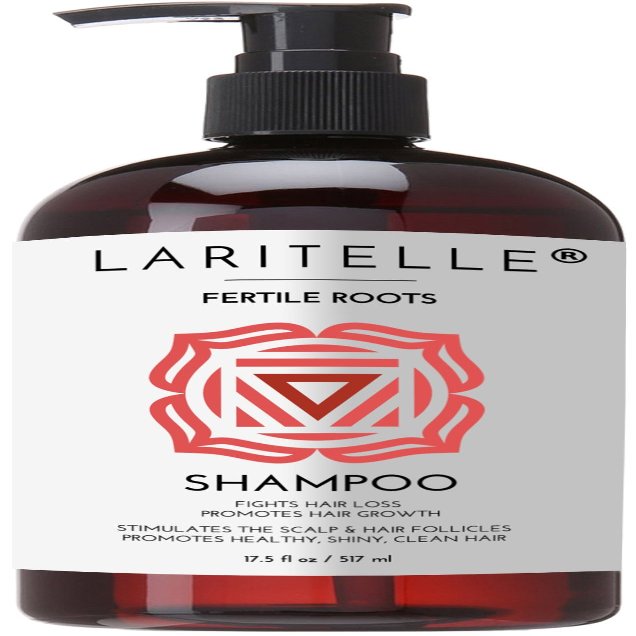 Laritelle Organic Shampoo Fertile Roots 17.5 oz Fights Hair Loss & Promotes Healthy New Growth with Lavender, Ginger, Rosemary, Patchouli, Clary Sage Strengthens, Nourishes & Balances Scalp