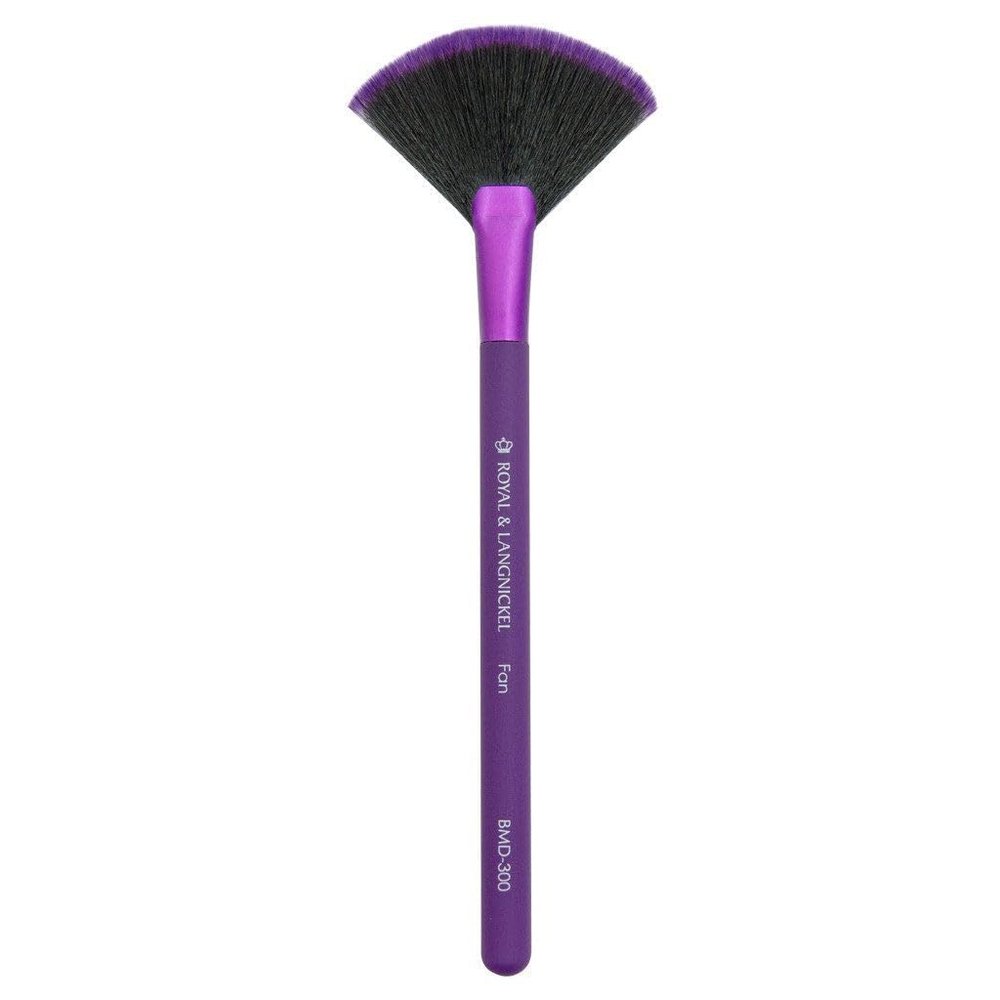 MODA Fan Makeup Brush  Soft Vegan Highlighter Brush for Gentle Powder, Shimmer & Glow Application  Cruelty-Free Synthetic Filaments