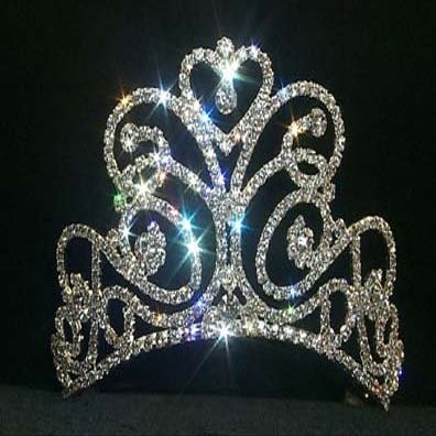 #11867SM - Small Flourishing Heart Tiara - Contoured