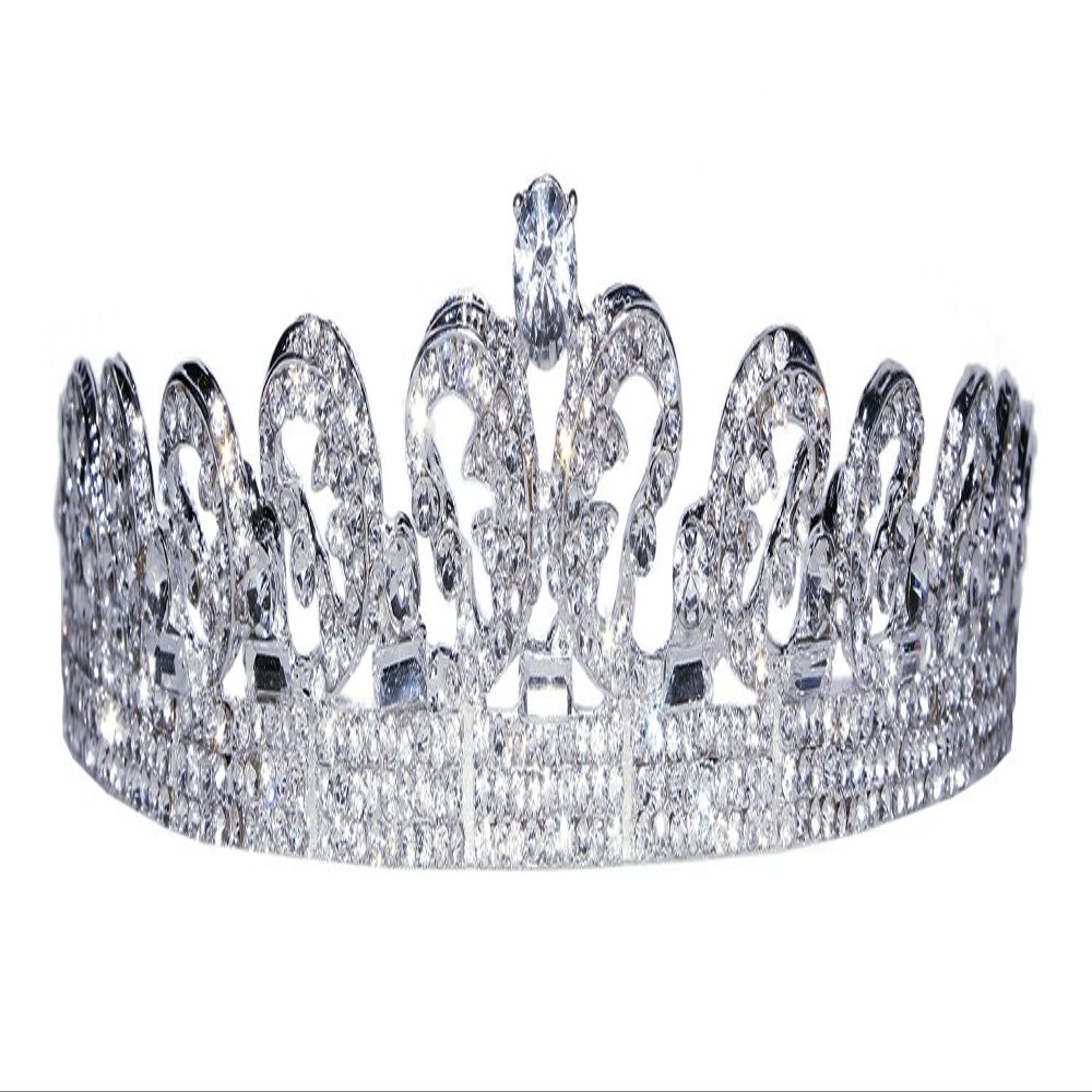 16283 World Famous "Princess Kate Middleton Tiara" - Fits All Ladies. Genuine Crystal. Sterling Silver Plated. Rhinestone Crystal Princess Crown: Wedding, Bridal, Prom, Birthday, Sweet 16, Quinceanera