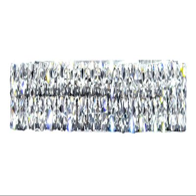 #11076S - 2 Row Rhinestone Barrette - Silver Plated
