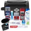 Convenience Kits International Men's Premium 15-Piece Kit wth Travel Size TSA Compliant Essentials, Featuring: Head & Shoulders Dandruff Shampoo Classic Clean and Palm Scalp Brush in Black Dopp Bag view 1