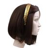 1 Inch Gold Crackle Design Headband for Women and Girls - Blue view 2
